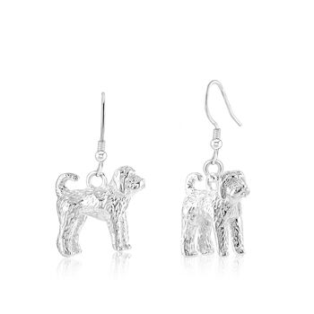 Sterling Silver Labradoodle 3D Earrings, 4 of 7