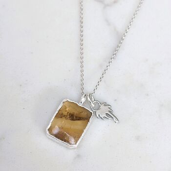 The Duo Citrine Necklace, Sterling Silver, 4 of 10