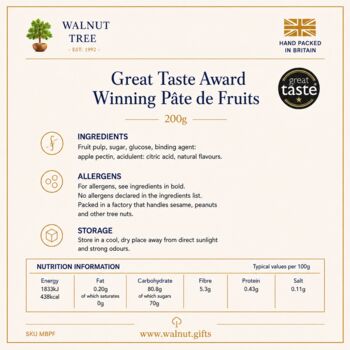 Great Taste Award Winning Pâte De Fruit Fruit Jellies Gift Box – 200g, 7 of 8