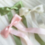 Pale Pink Satin Flower Girl Bow Barrette, thumbnail 6 of 7