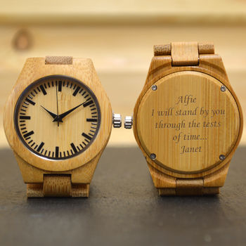 Personalised Gents Bamboo Wrist Watch, 2 of 4