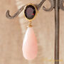 Garnet And Pink Opal Statement Stud Drop Earrings, thumbnail 5 of 10