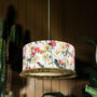 Salt Hazy Meadow Lampshade With Parchment Lemon Lining, thumbnail 1 of 11