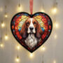 Basset Hound Stained Glass Effect Heart Suncatcher, thumbnail 2 of 6