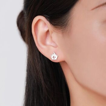Sterling Silver Tiny Cauldron Stud Earrings, 3 of 12