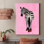 Custom Personalised Zebra Wearing Heels Art Print, thumbnail 4 of 12