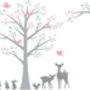 Silhouette Floral Tree Fabric Wall Sticker, thumbnail 2 of 4