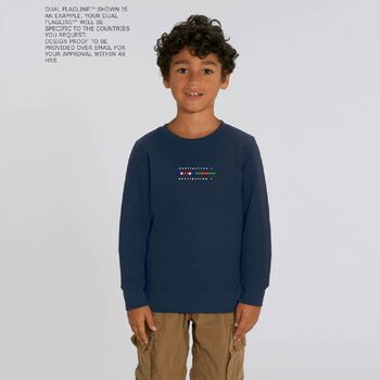 Dual Flag Organic Cotton Kid’s Sweatshirt, 7 of 9