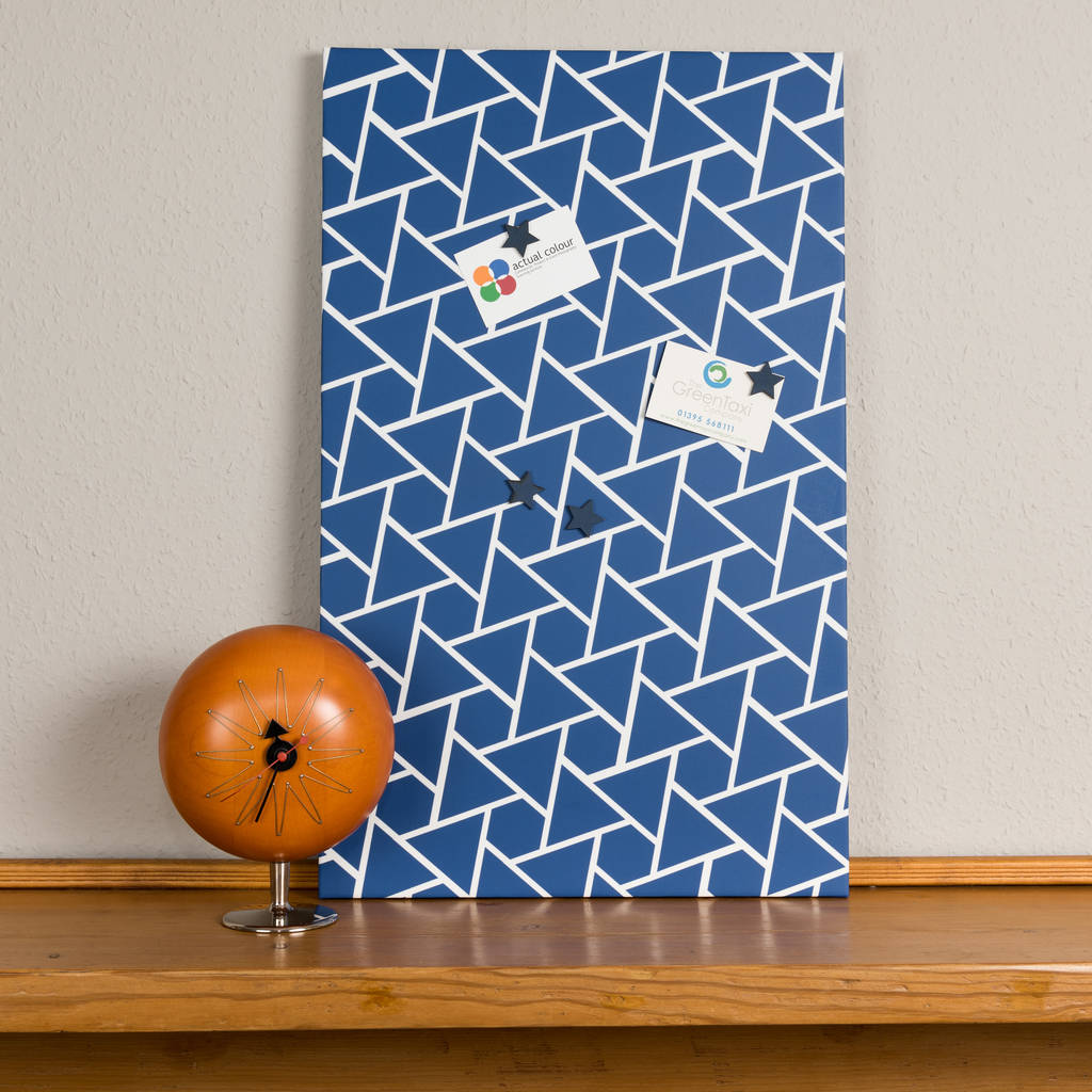 Blue Geometric Notice Board By THE NOTICEBOARD COMPANY