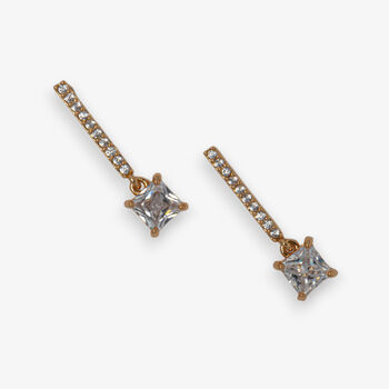 Shikaku 18 K Gold Plated Drop Stone Earrings, 3 of 4