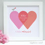 Personalised New Baby Hearts Framed Print, thumbnail 3 of 7