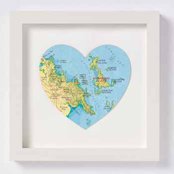 Whitsunday Islands Map Heart Print, 4 of 4
