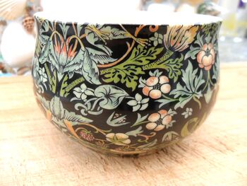 Open Sugar Bowl In William Morris Black Strawberry Thief Design, 6 of 6