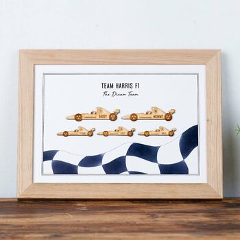 Personalised Family Race Car Print, 5 of 7