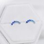 Ombre Sapphire Blue Cz Curved Bar Stud Earrings, thumbnail 4 of 12