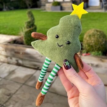 Padded Smiley Christmas Tree Decoration, 2 of 3