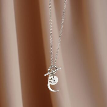 Personalised T Bar Letter Charm Necklace, 6 of 9