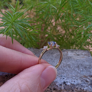 Sapphire And Diamond Engagement Ring, 3 of 11