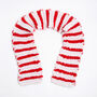 Children’s Candy Cane Christmas Scarf Beginner Knitting Kit, thumbnail 3 of 9