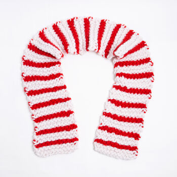 Children’s Candy Cane Christmas Scarf Beginner Knitting Kit, 3 of 9