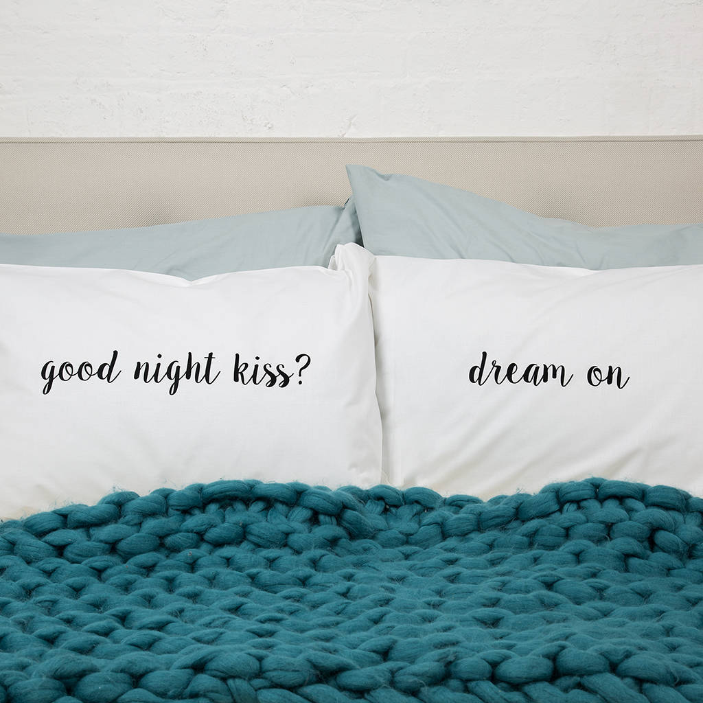 'Good Night Kiss?' Pillow Case Set By Ellie Ellie
