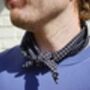Mens Black Polkadot Cotton Neckerchief, thumbnail 8 of 10
