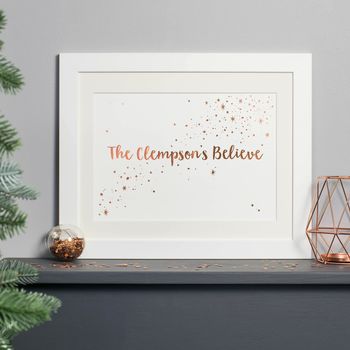 Personalised Copper Foiled Family Believes Print, 2 of 3