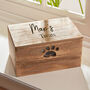 Personalised Wooden Paw Print Dog Treat Box, thumbnail 1 of 7