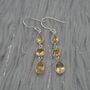 Citrine Teardrop Dangle Drop Earrings: 925 Silver, thumbnail 9 of 9
