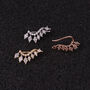 Long Ear Climber Earring Silver Or Gold Plated With Zirconia, thumbnail 6 of 6