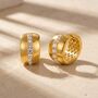 Chunky Pavé 18k Gold Plated Waterproof Hoop Earrings, thumbnail 1 of 4