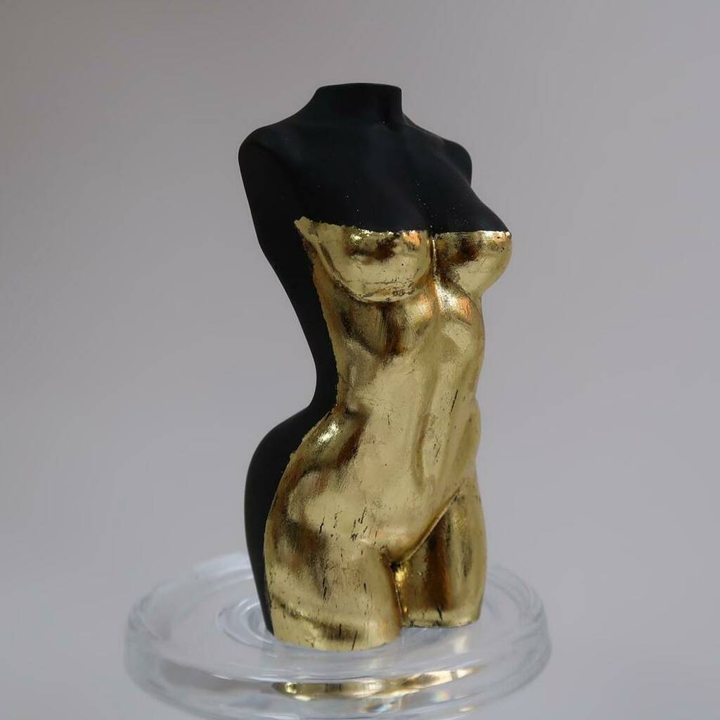 Image of Charcoal And Gold Goddess Sculpture