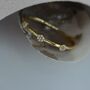 18 K Gold Floral Cluster Cz Charm Hinged Bangle Bracelet Click Clasp, thumbnail 1 of 8