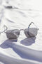 Silver Nose Bridge Angular Rectangle Aviator Sunglasses, thumbnail 1 of 6
