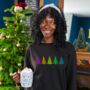 Multi Neon Trees Christmas Jumper Sweatshirt, thumbnail 2 of 10