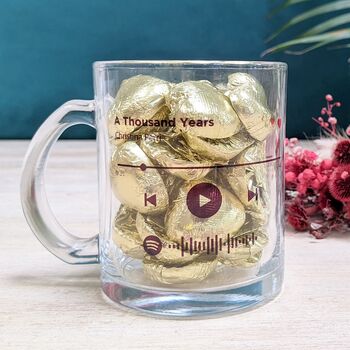 Personalised Valentines Spotify Mug And Chocolates, 2 of 7