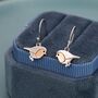 Robin Bird Drop Hook Earrings In Sterling Silver, thumbnail 3 of 12