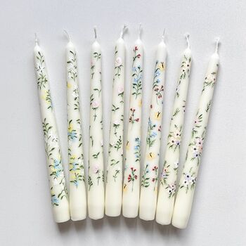 Hand Painted Wildflower Taper Candles, 5 of 10