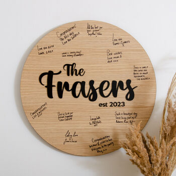 Wedding Guest Book Personalised Signing Board, 4 of 6