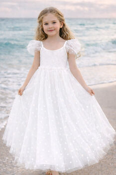 Heidi ~ Ivory White Party Girl Dress /Flower Girl Dress, 4 of 11