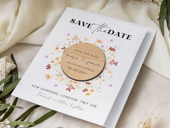 Wedding Save The Date Magnet Wildflower Cards, 8 of 9