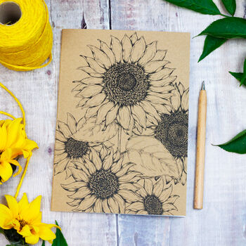 Sunflower A5 Recycled Eco Notebook, 2 of 2