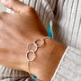 Three Linked Circles Sterling Silver Bracelet, thumbnail 1 of 10