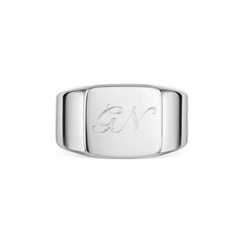 Rectangular Signet Ring 925 Solid Silver, 5 of 6