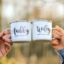 Personalised Hubby And Wifey Enamel Mug, thumbnail 2 of 7
