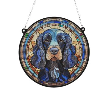 Cocker Working Black Stained Glass Effect Suncatcher, 2 of 3