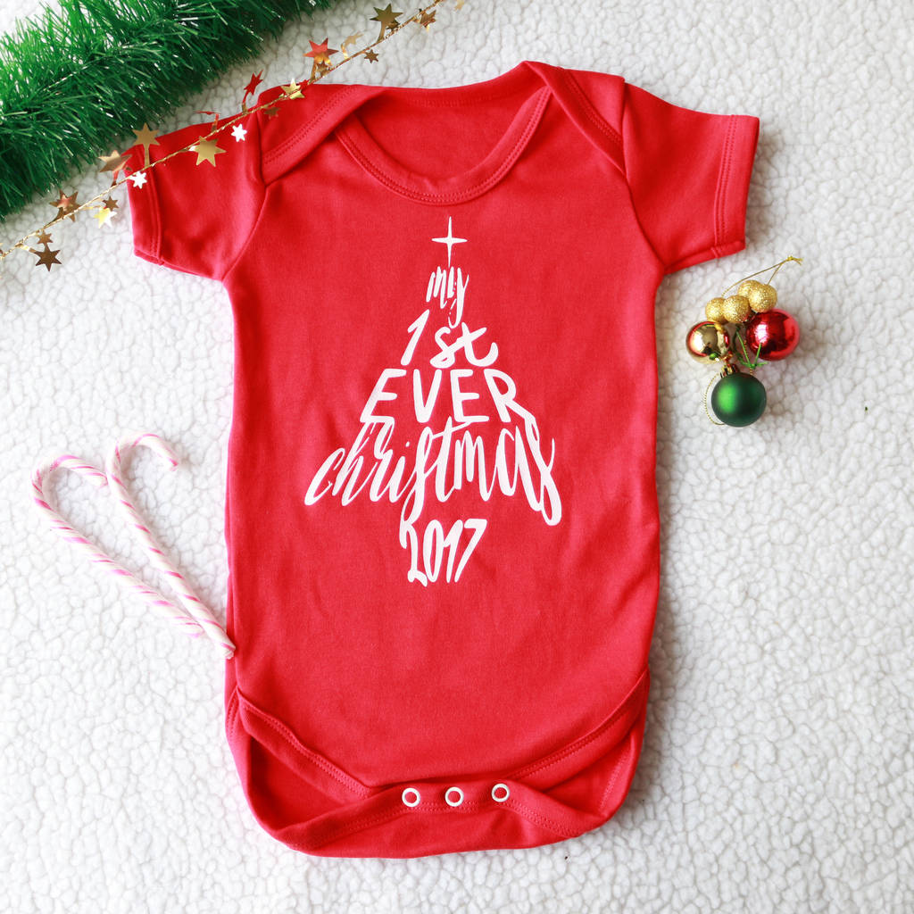 My First Ever Christmas 2018 Baby Vest Body Suit, 1 of 2