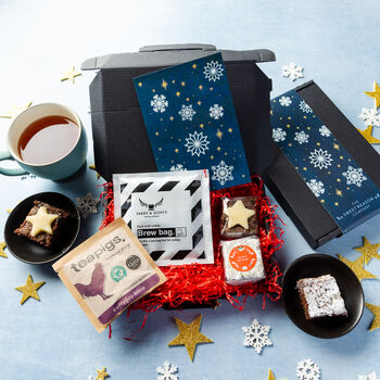 'Snowflakes' Festive Brownies, Coffee And Tea Letterbox, 2 of 3