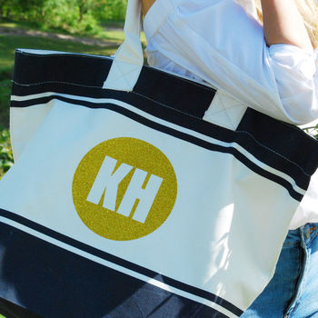Summer Canvas Beach Bag With Personalised Initials, 2 of 2