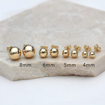 9ct Yellow Gold Spanish Ball Stud Earrings, 6 of 10